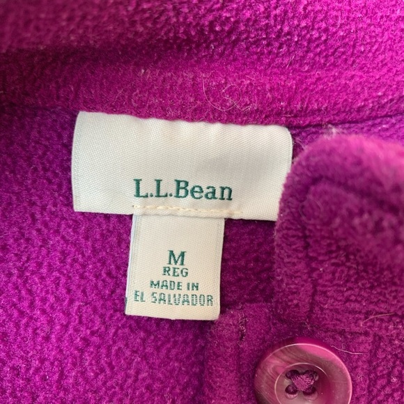LL Bean Purple Button Down Fleece Jacket sz Medium PW5 - Picture 5 of 6